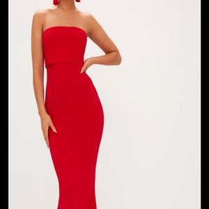Pretty little thing long red dress